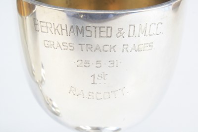 Lot 1251 - A George V silver trophy goblet, of typical...