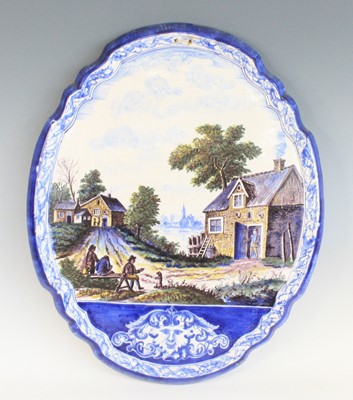 Lot 2051 - A massive Dutch Delft polychrome pictorial...