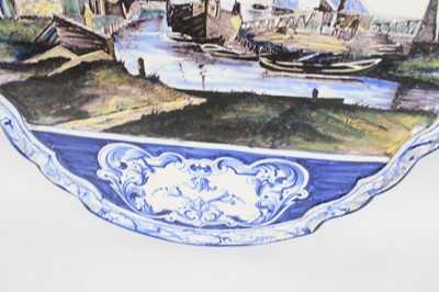 Lot 2050 - A massive Dutch Delft polychrome pictorial...