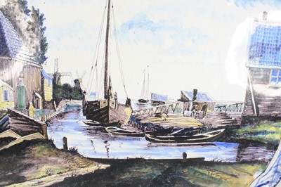Lot 2050 - A massive Dutch Delft polychrome pictorial...