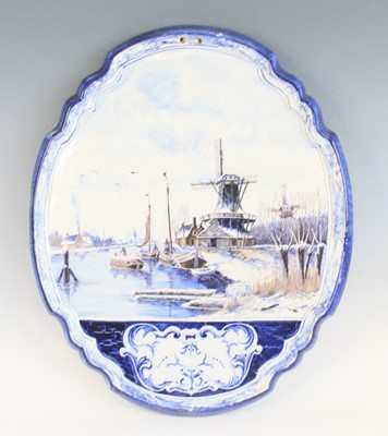 Lot 2049 - A massive Dutch Delft polychrome pictorial...