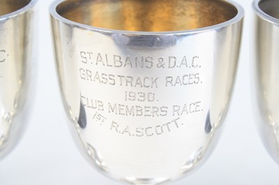 Lot 1255 - A collection of six George V. silver trophies,...
