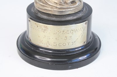 Lot 1257 - A collection of three 1930's pewter trophies,...