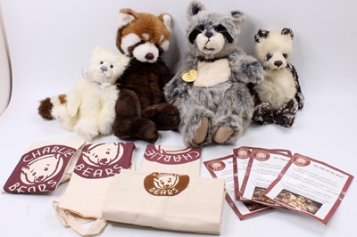 Lot 1943 - Charlie Bears Teddy Bears group of 4...