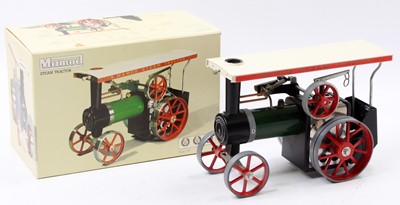 Lot 44 - A Mamod steam tractor TE1A, green body, white...