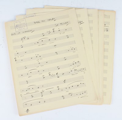 Lot 1155 - A hand written music score titled Peter Pan...