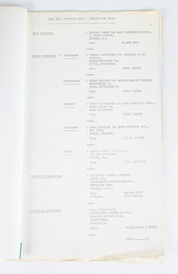 Lot 1006 - Kate Bush, a European Itinerary for the 1979...