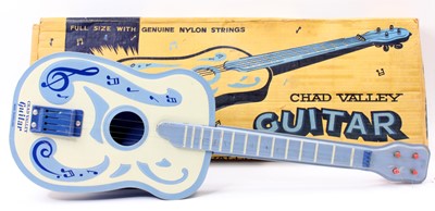 Lot 1824 - Chad Valley tinplate Guitar, comprising blue...