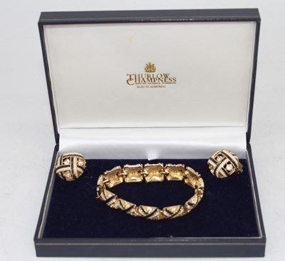 Lot 400 - A pair of enamel and paste set dress earrings,...