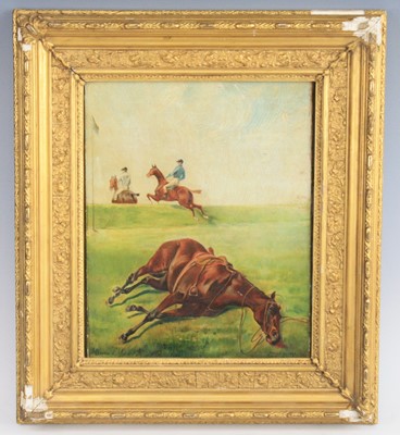 Lot 900 - Dupres, French 19th century, fallen racehorse,...
