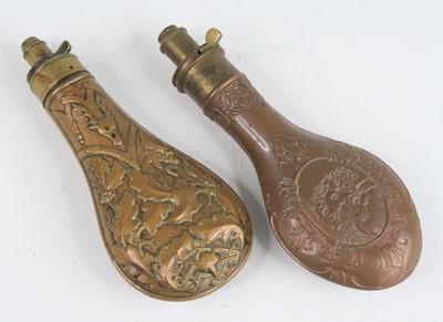Lot 803 - A Victorian copper powder flask, of typical...