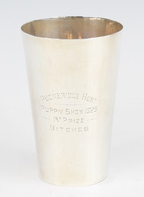 Lot 773 - A George V silver trophy beaker with...