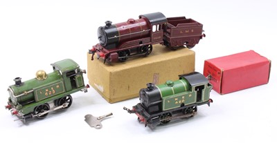 Lot 187 - Three various Hornby 0 gauge clockwork...