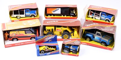 Lot 1918 - Eight various boxed tinplate and plastic Tonka...