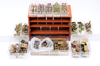 Lot 1743 - A metal filing chest with plastic drawers...