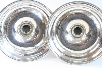 Lot 2097 - A pair of George VI silver twin-branch...