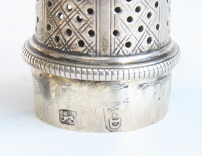 Lot 2088 - A George II silver sugar caster, of typical...