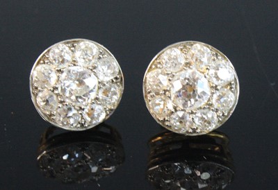 Lot 2152 - A pair of Edwardian yellow metal circular...