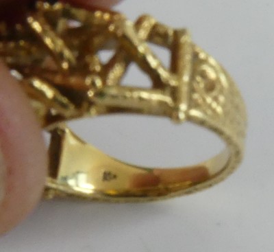 Lot 108 - An 18ct yellow gold, sapphire and diamond...