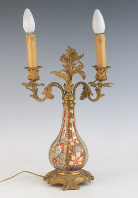 Lot 2044 - A Derby porcelain twin branch table...