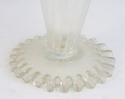 Lot 2078 - A cranberry and vaseline glass vase, 19th...
