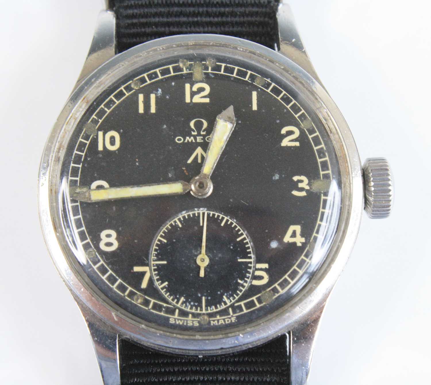 Lot 684 - A gentleman's British military Omega W.W.W....