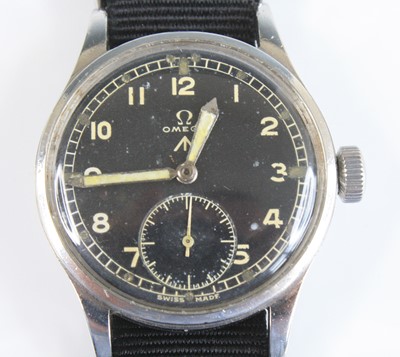 Lot 684 - A gentleman's British military Omega W.W.W....