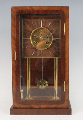 Lot 129 - An Art Deco mahogany cased four-glass mantel...