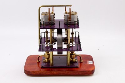 Lot 84 - Scratchbuilt twin cylinder marine engine, of...