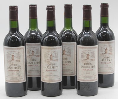 Lot 1079 - Château la Rose Reneve, 2002, Bordeaux, six...