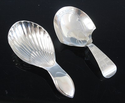 Lot 2094 - A George III silver caddy spoon, having an...