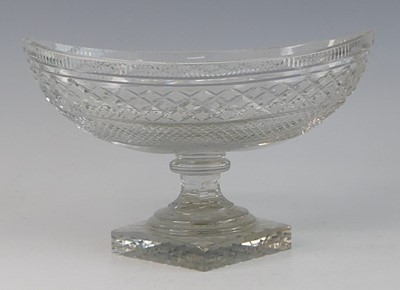 Lot 2079 - A cut glass pedetal bowl, probably Irish, 19th...