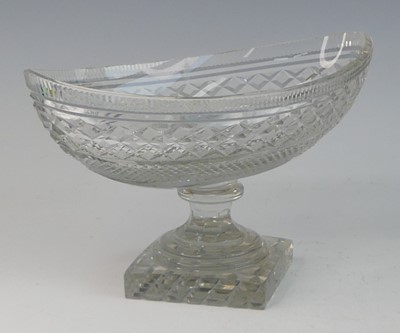 Lot 2079 - A cut glass pedetal bowl, probably Irish, 19th...