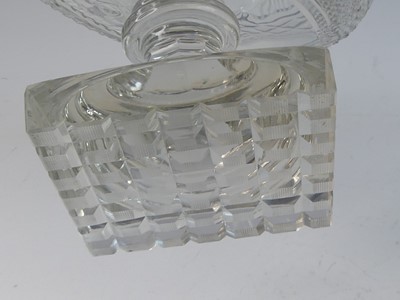 Lot 2079 - A cut glass pedetal bowl, probably Irish, 19th...