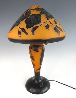 Lot 124 - After Émile Gallé - a large cameo glass table...
