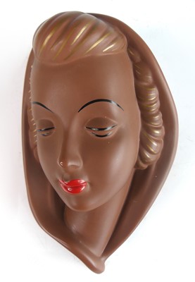Lot 12 - A 1930s Goldscheider painted terracotta wall...