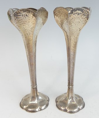 Lot 82 - A pair of Arts & Crafts silver pedestal...