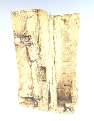 Lot 39 - A studio pottery slab-sided vase, of abstract...