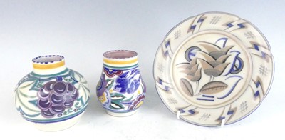 Lot 14 - Two similar 1930s Poole pottery squat vases,...