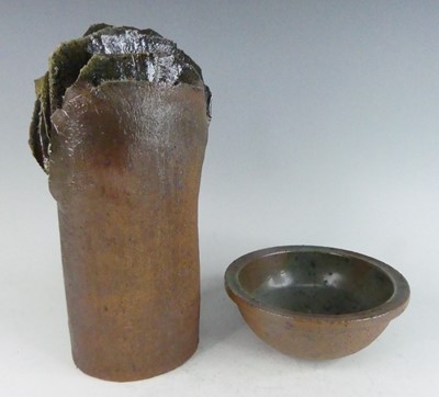 Lot 41 - A studio pottery vase, painted in tones of...