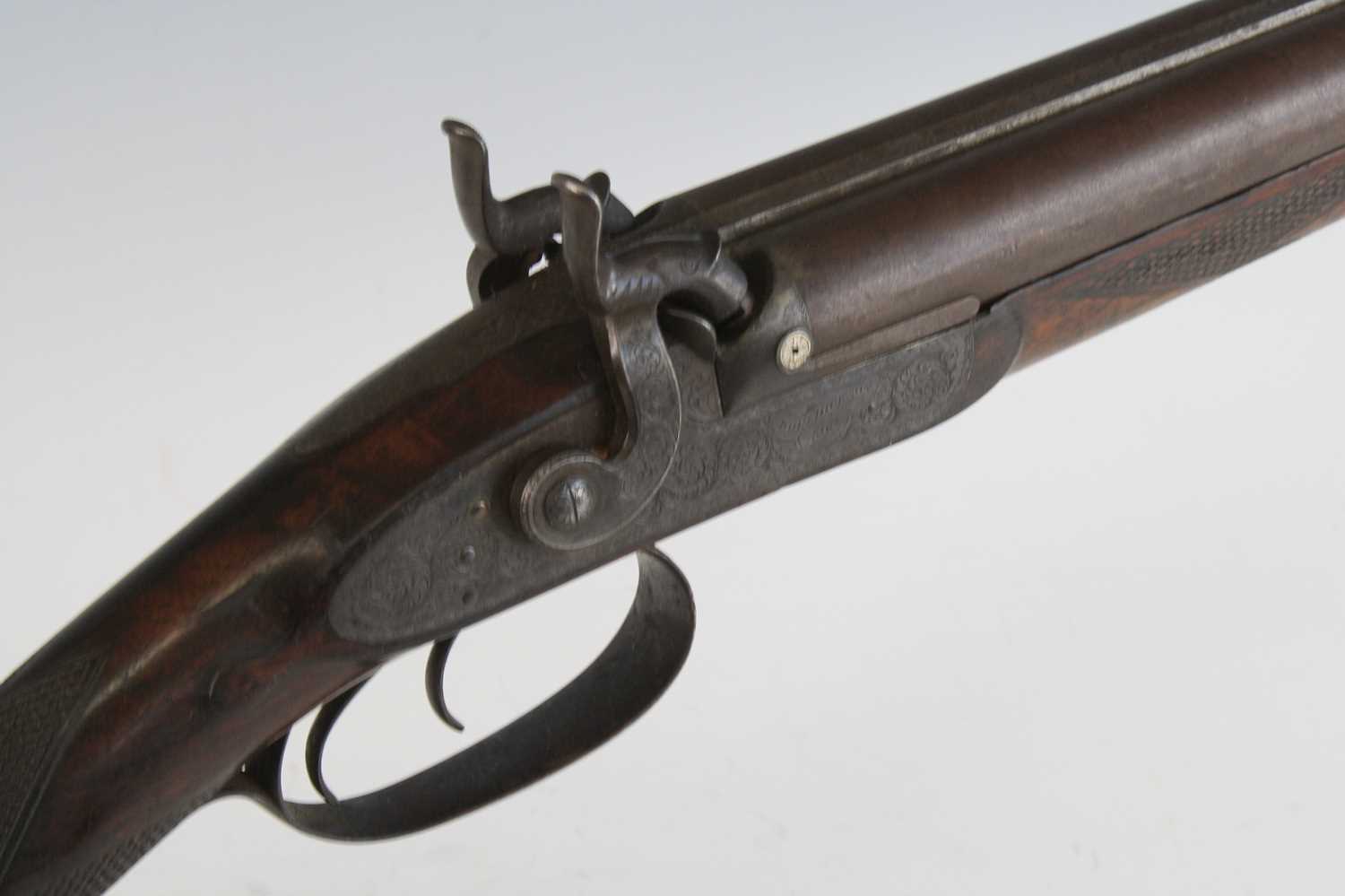 Lot 824 - A 19th century double barrel side by side...