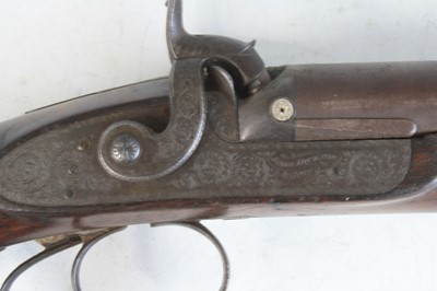 Lot 824 - A 19th century double barrel side by side...