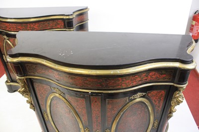 Lot 2423 - A pair of mid-Victorian ebonised and boulle...