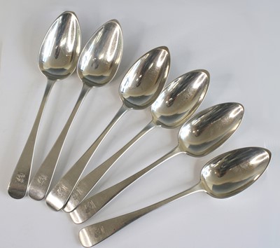 Lot 2104 - A set of six Napoleonic French silver...