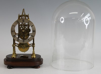 Lot 2366 - A brass skeleton clock, having a silvered...