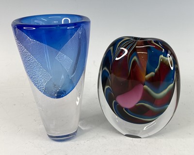 Lot 76 - Ian Bamforth - a heavy two-tone studio glass...