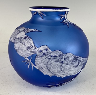 Lot 77 - Helen Millard - a contemporary cameo glass...