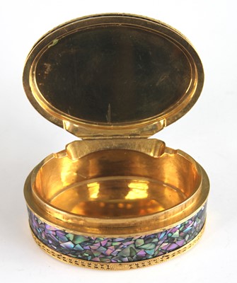 Lot 2243 - A continental mother of pearl and yellow metal...