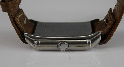 Lot 2209 - A gent's 1930s steel cased Reverso wristwatch,...