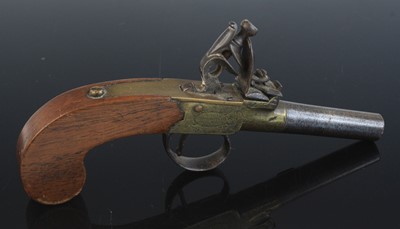 Lot 6 - A 19th century flintlock box-lock pocket...